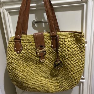 Michael Kors Yellow and Brown Tote Bag